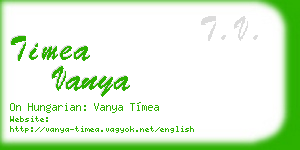 timea vanya business card